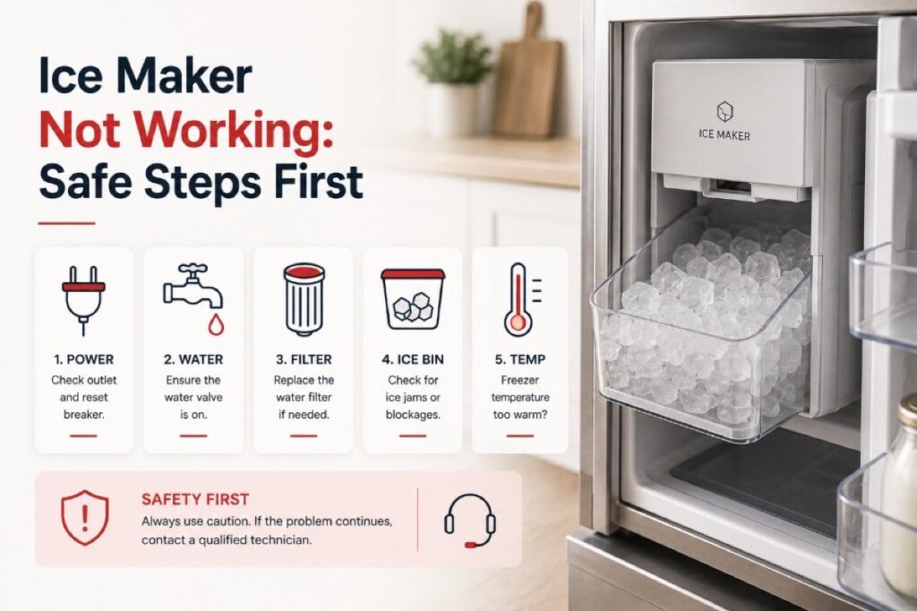 Ice Maker Not Working: Safe Steps First