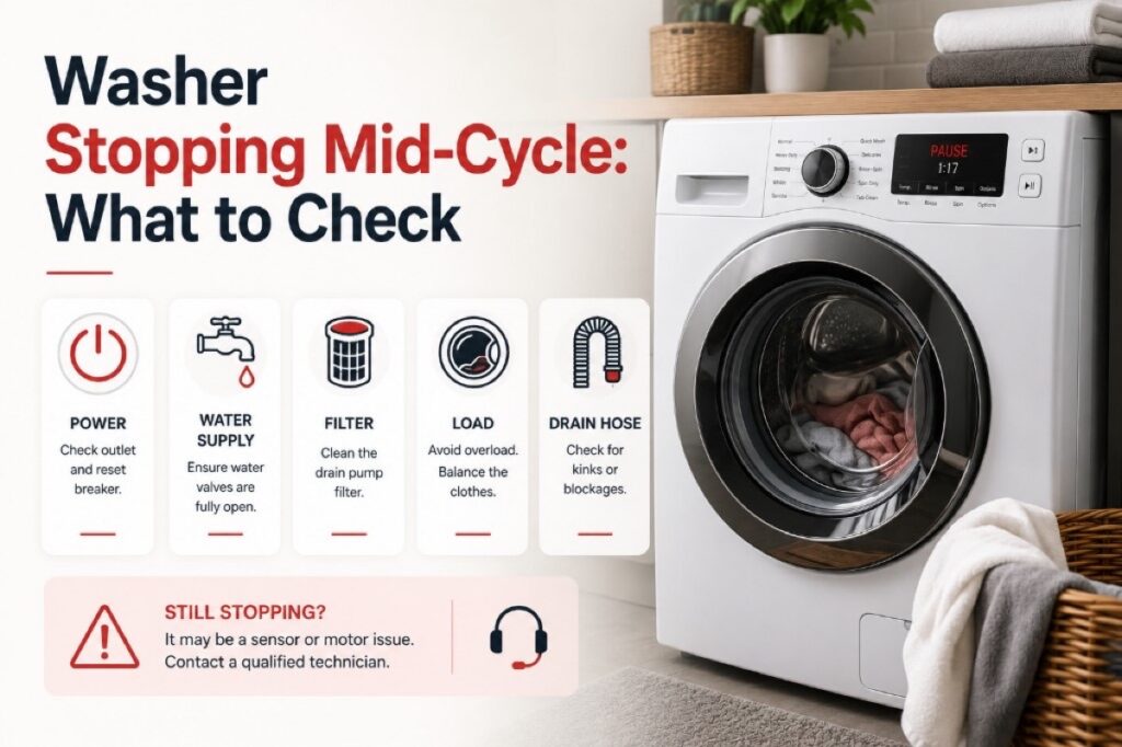 Washer Stopping Mid-Cycle: What to Check