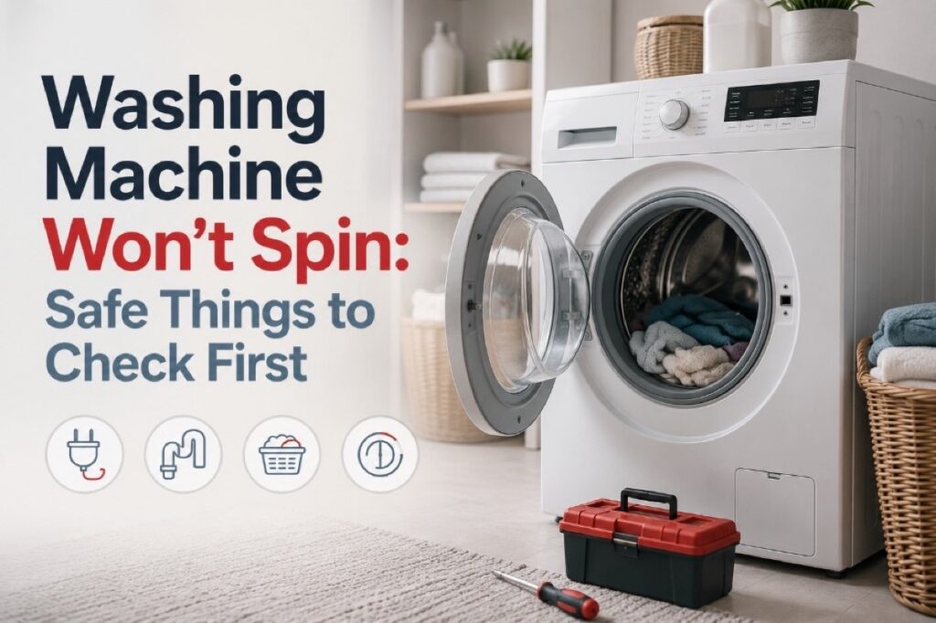Washing Machine Won’t Spin: Safe Things to Check First